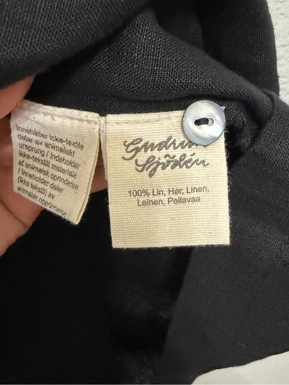 Gudren Sjoden 100% Linen Pleated Flowy Midi Dress Black Large - Picture 6 of 8